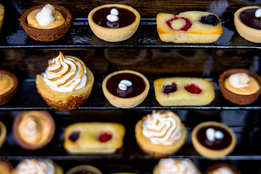 Assorted petit fours and desserts